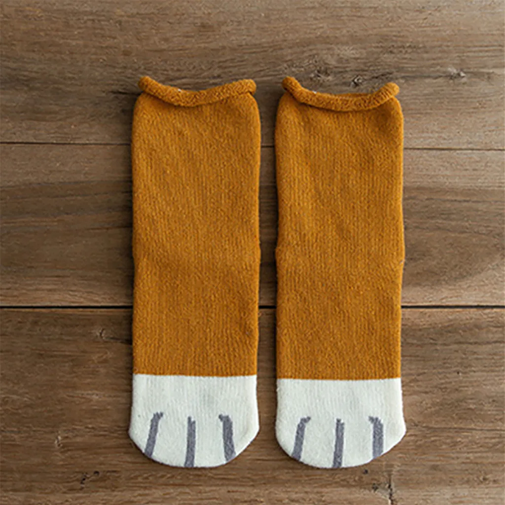 Толстые хлопковые носки для женщин 1 пара зимних носков унисекс с когтями|Носки| |