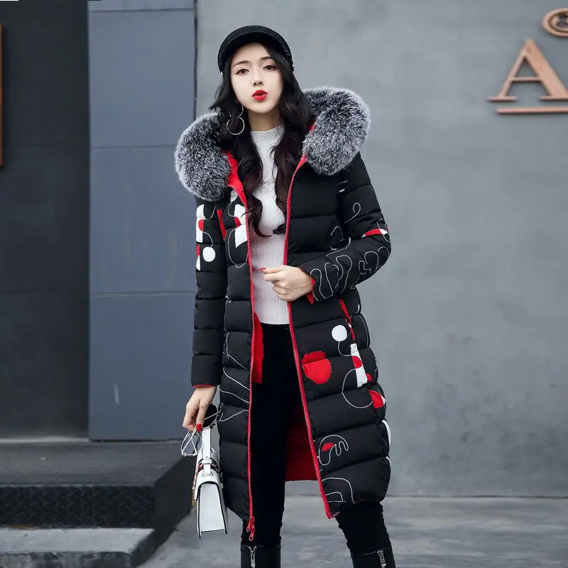 

2020 Winter Women Hooded Coat Fur Collar Thicken Warm Long Jacket Female Plus Size 3XL Outerwear Parka Ladies Chaqueta Feminino