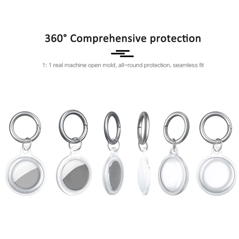 

Protective Cover For Airtags Tracker Protector Sleeve Anti-lost Locator Protective Silicone Case Durable Soft Cover With Keyring