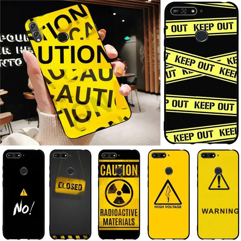 

Danger Sign Phone Case For Huawei Honor 8 X 9 10 20 V 30 Pro 10 20 Lite 7A 9lite Fundas Case