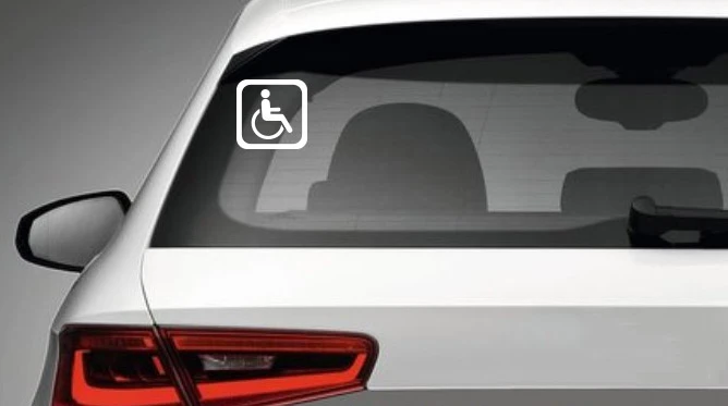 Мужчина в инвалидной коляске знак на автомобиле Стикеры художественное