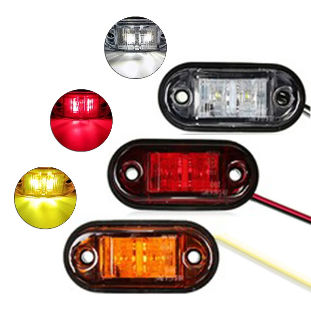 

10X Car Clearance Light Warning Lights LEDs Diode Light Trailer Truck LED Side Marker Lamp 12V 24V Red/Yellow/white