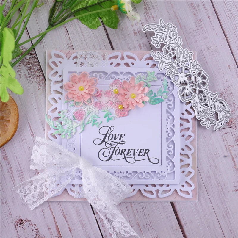 DiyArts цветок узор Металл Трафаретный вырубной штамп Цветочная отделка кораблей