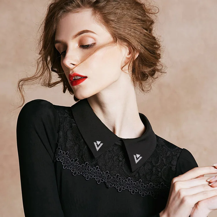 Новая треугольная Брошь Стразы булавки с цирконом маленькая булавка для