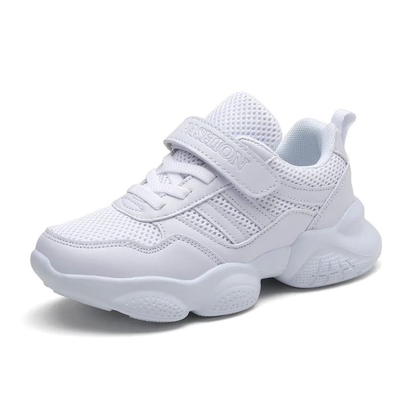 

Children's Sneakers for Girls Boys 2021 Summer Mesh Leather Casual White Heighten Shoes Tennis Trainer Sneaker Mother Kids
