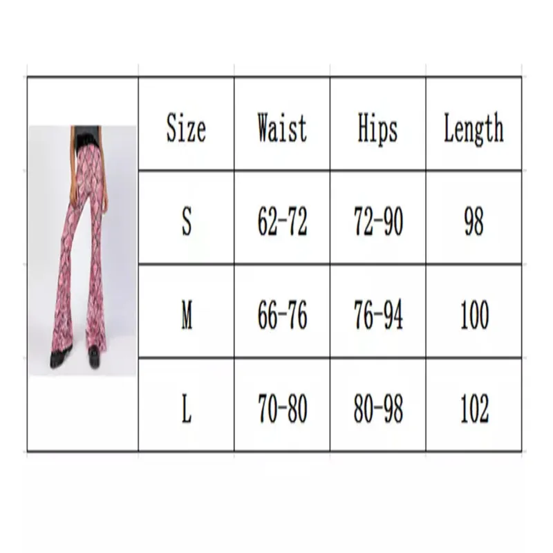 Женские брюки-клеш со змеиным принтом с высокой талией и широкими штанинами