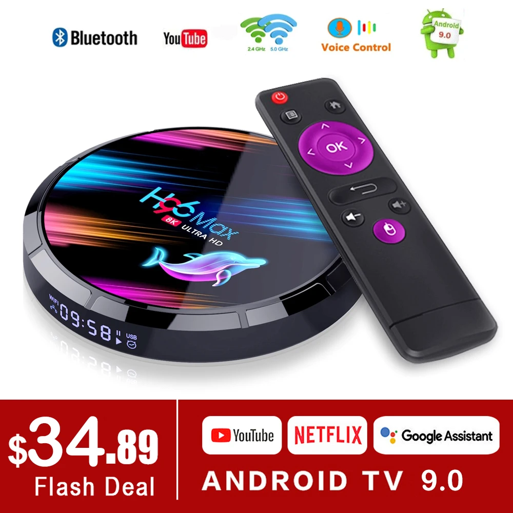 ТВ приставка H96 Max X3 для Smart TV Android 9 0 8K Amlogic S905X3 4 Гб 128 ГБ/64 Гб/32 ПЗУ 2 4G & 5G Wi Fi 1000 м 4k
