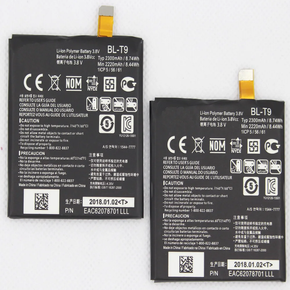 ISUNOO 2300mAh BL-T9 батарея для LG Google Nexus 5 D820/D821 BL T9 литий-ионный аккумулятор 3 8 V |