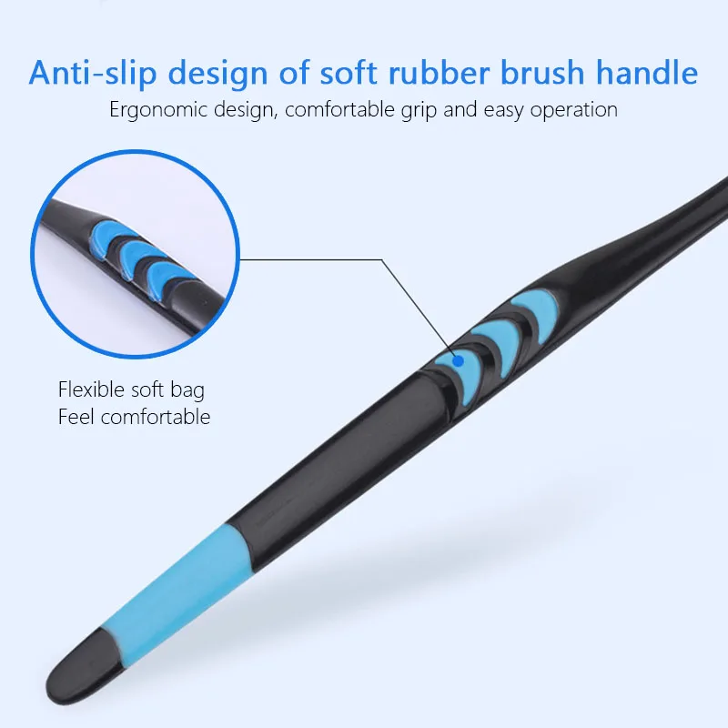 

10pcs Toothbrush Soft Bristle Adult Bamboo Charcoal Household Fine Wool Toothbrush Antibacterial Men and Women Interdental Brush