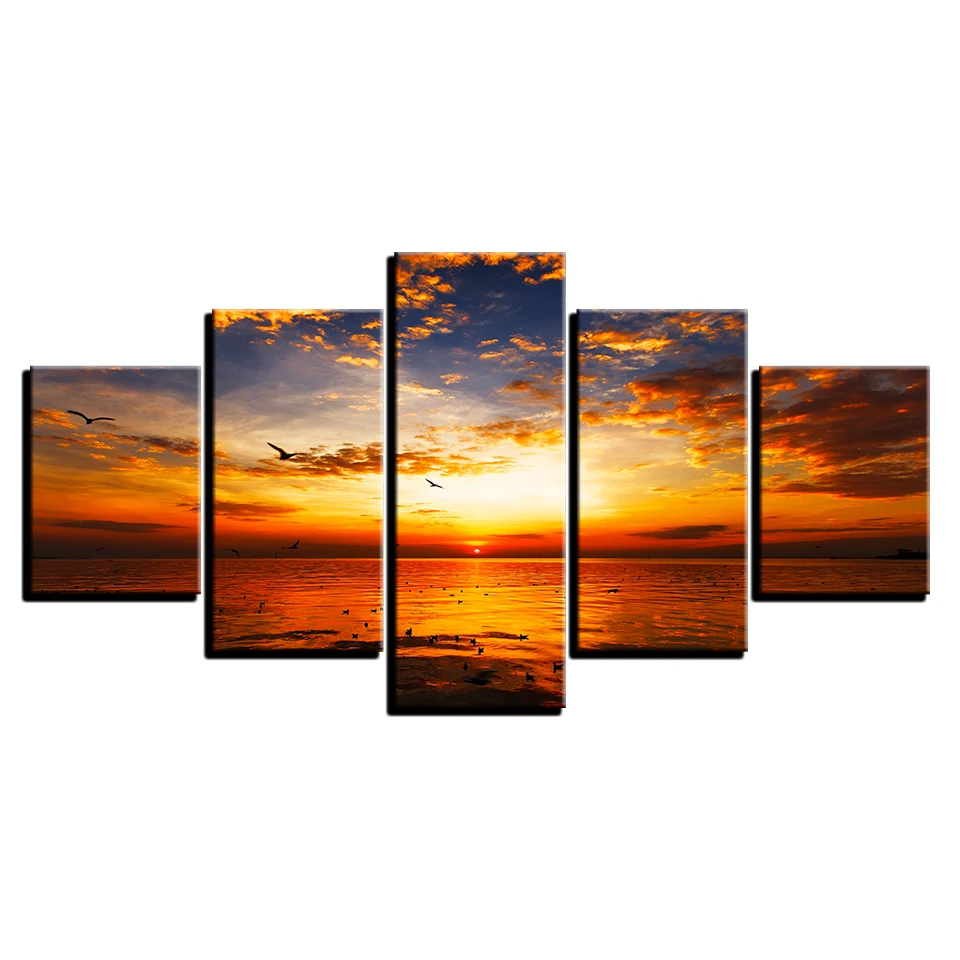 

Modern Home Decor Anime Scenery Flowers HD 5 Pieces Decoration for Room Decor Posters Wall Art Wall Decor Poste Wall Paintings