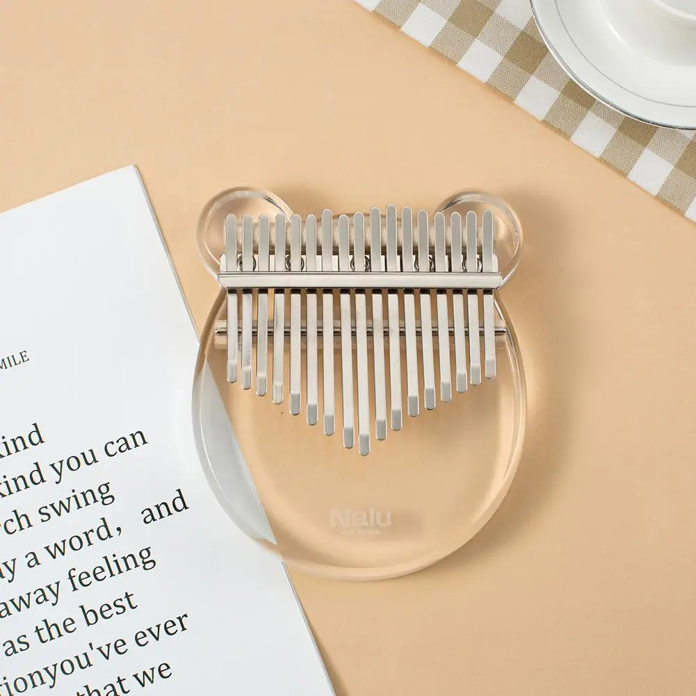 Nalu калимба с 17 клавишами Хрустальный Мишка акриловое пианино для большого пальца