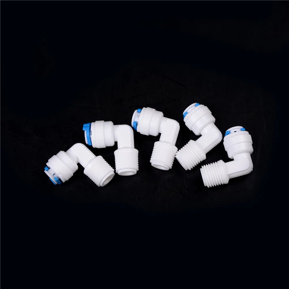 

5Pcs 1/4"X1/4" Tube Push Fit Union Elbow Quick Connect Water Filter