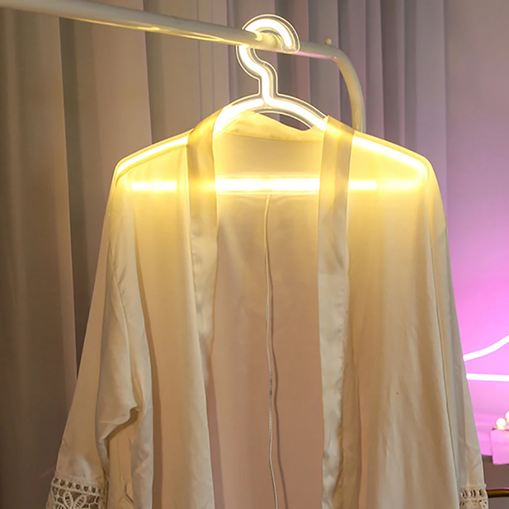 

LED Neon Light USB Powered Clothes Stand Decorative Lights Hanger Light for Bedroom Clothing StoreWall Decor