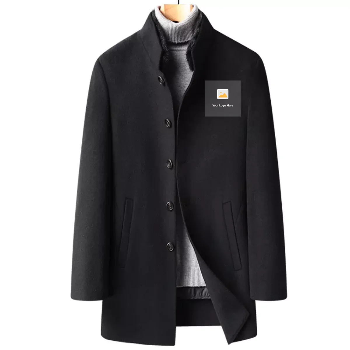 

Мужское осенне-зимнее Новое двухстороннее повседневное пальто из шерсти в клетку средней длины, непроницаемое пальто