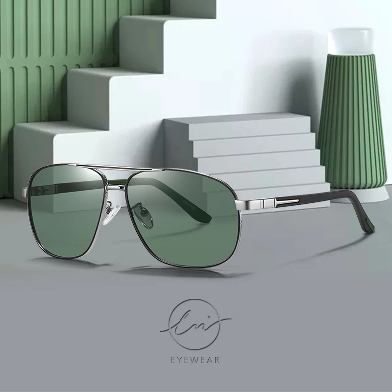 

LM Men's Sunglasses Polarized Classic Brand Design Gradient Lens Shades Driving Vintage Fishing Square Sun Glasses Women UV400