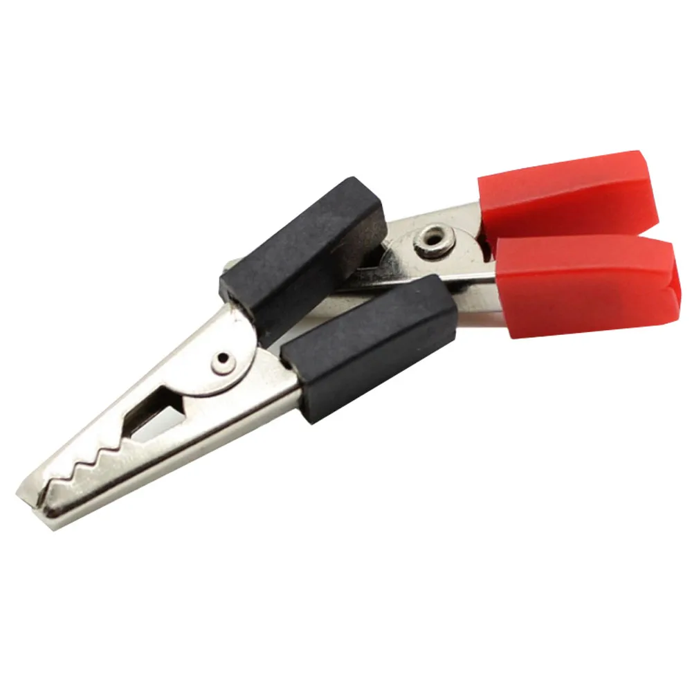 

10 PCS Insulated Crocodile Clips Plastic Handle Cable Lead Testing Metal Alligator Clips Clamps 35mm Length