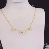 noble and fashion zircon necklace original brand high quality jewelry logo elegant female gift