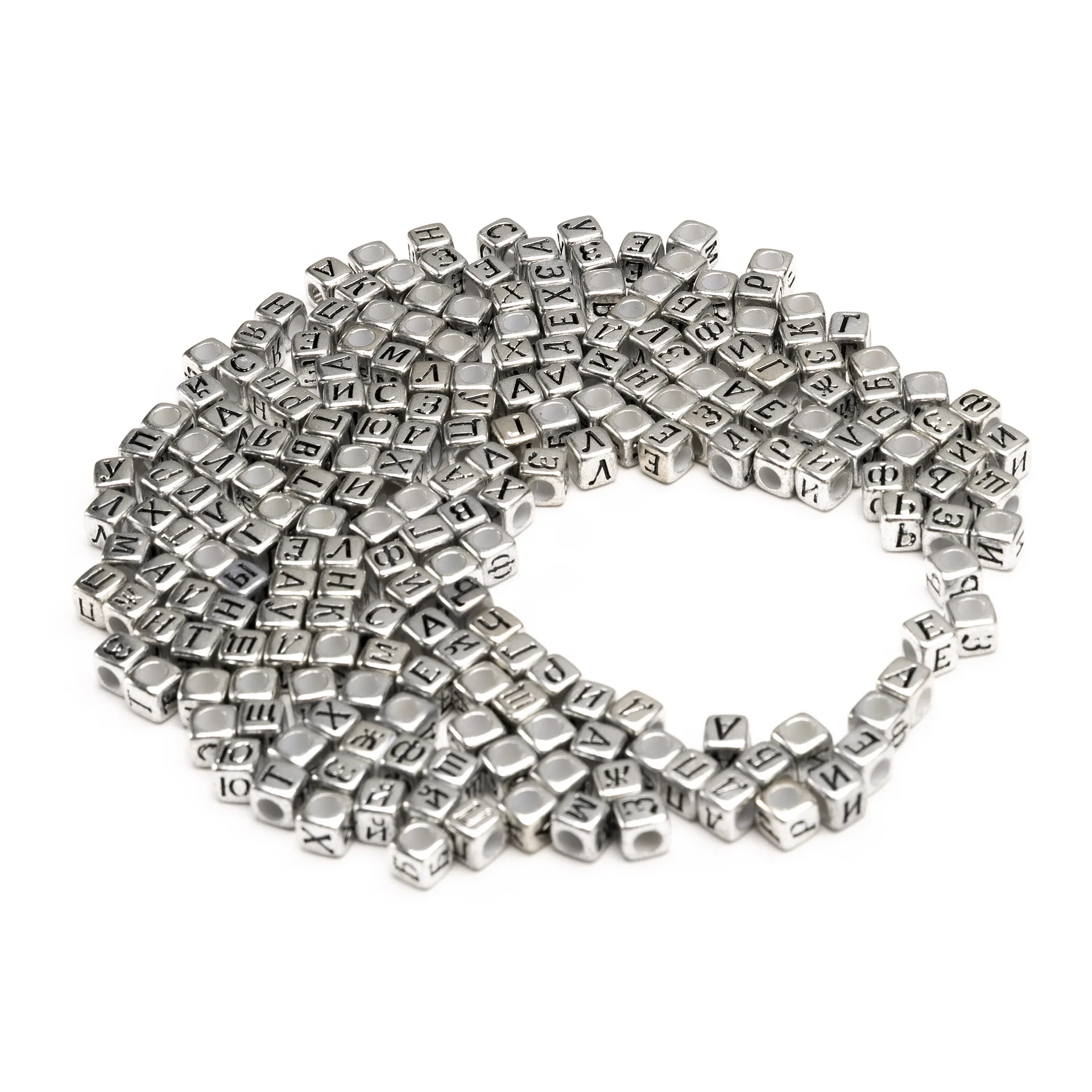 Оптовая Продажа 3000 шт. 6*6 мм кубические Квадратные Серебряные Акриловые русские