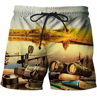 fashion mens lace up hawaii beach version of sports and leisure shorts surfboard swimming elastic shorts 3d personality pattern