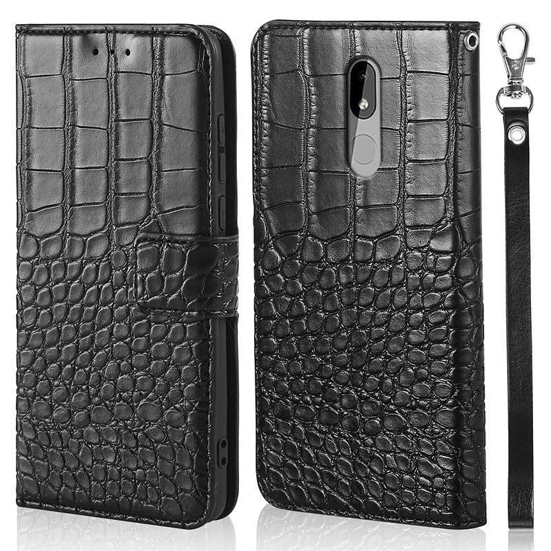 

Роскошный кожаный флип-чехол для телефона Nokia 3, чехол-кошелек, магнитный чехол для Nokia TA-1032, чехол из крокодиловой кожи