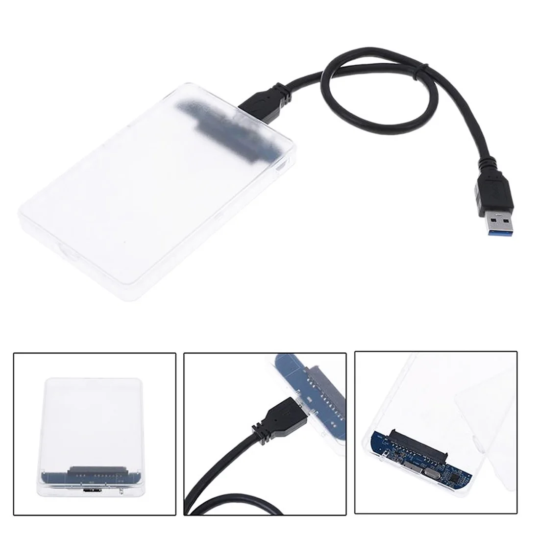 

Mobile External HDD Case 2.5" USB 3.0 HDD Enclosure Hard Drive Case External Laptop Mobile Disk Case Box Transparent ABS Shell