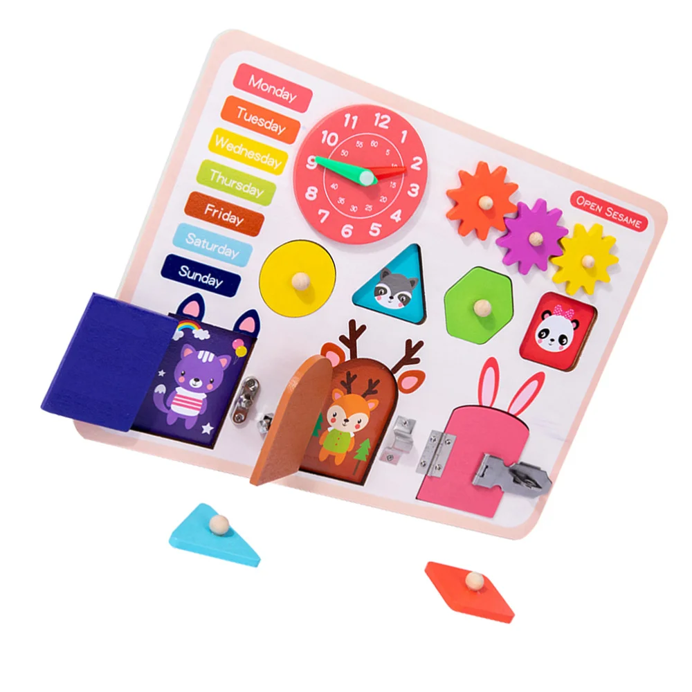Tablero de desbloqueo de inteligencia para ni&ntilde;os, tablero de juegos de formas creativas, 1 ud.-1