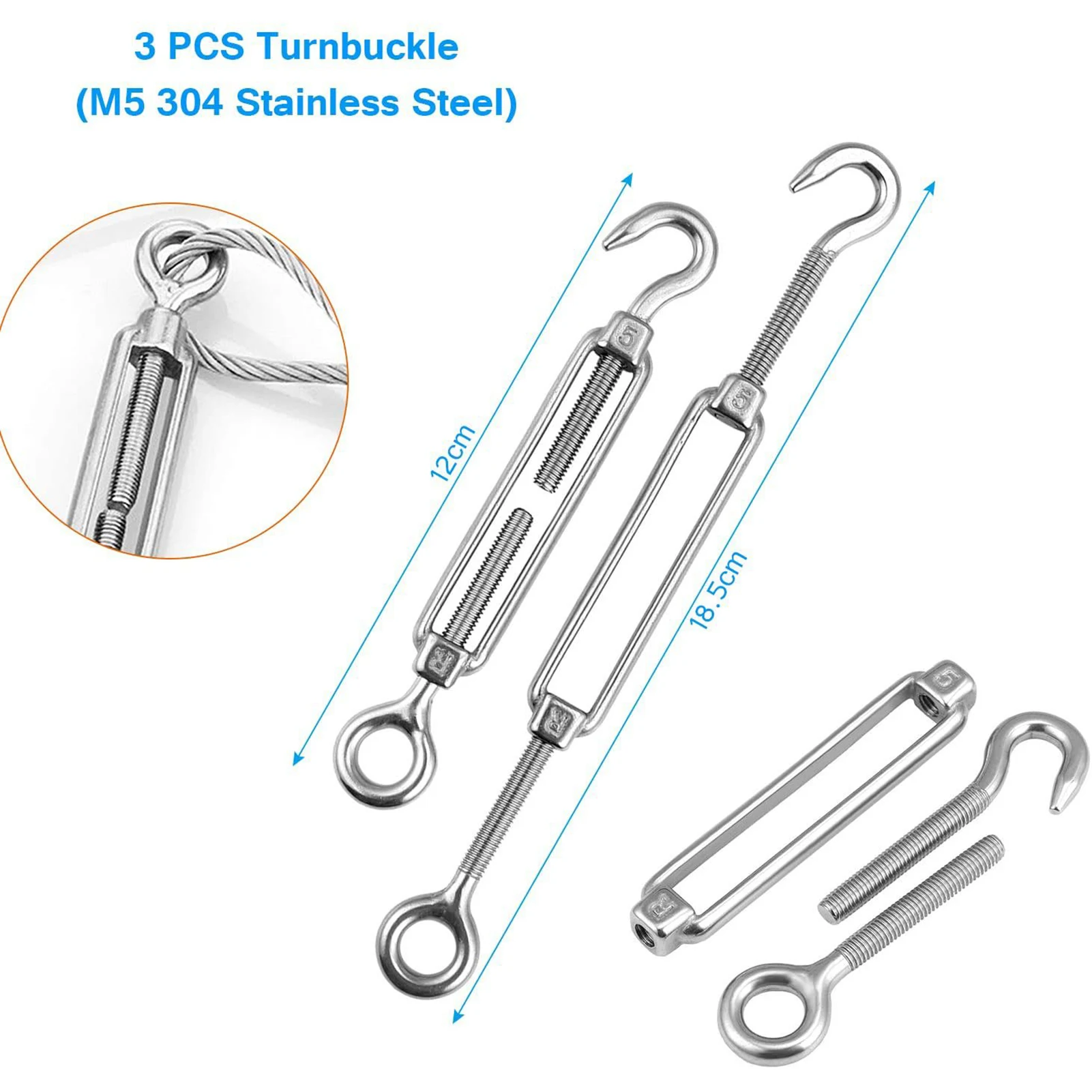 

Vinyl Coated Wire Rope Black Coated Covered 304 Stainless Steel Wire Rope String Light Hanging Cable Railing Kit 164FT