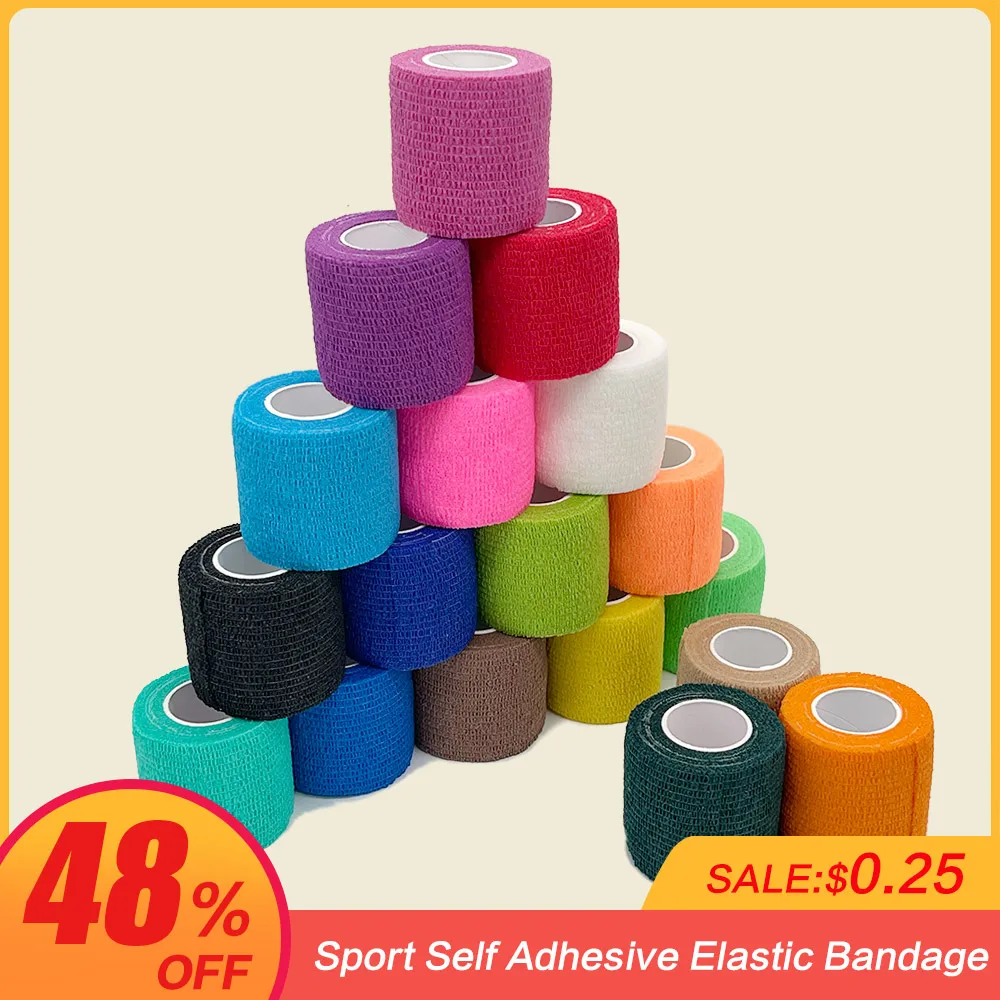 Цветная Спортивная самоклеящаяся эластичная бандажная лента 4 8 М эластопласт