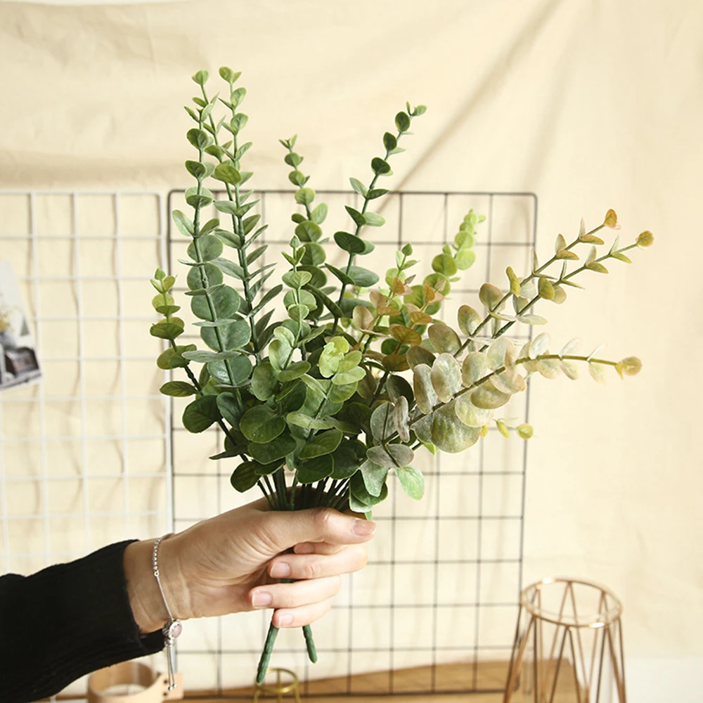 Искусственный пластик эвкалипта ветка дерева для рождественской свадьбы
