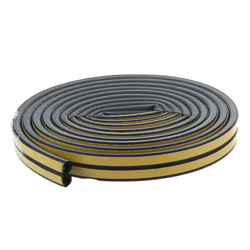 D type клейкое уплотнение окна 5 м ПВХ цвет Вытяжки: черный|Уплотнительные ленты| |