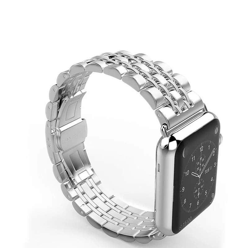 7silver Ремешок из нержавеющей стали для Apple Watch band 5 4 44 мм 40 мм 3 iwatch band 42 мм/38 мм correa браслет ремень часы аксессуары 2 - Цвет ремешка: 7silver