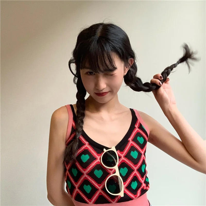 

Bottoming Small Top Sleeveless Love Needle Rac