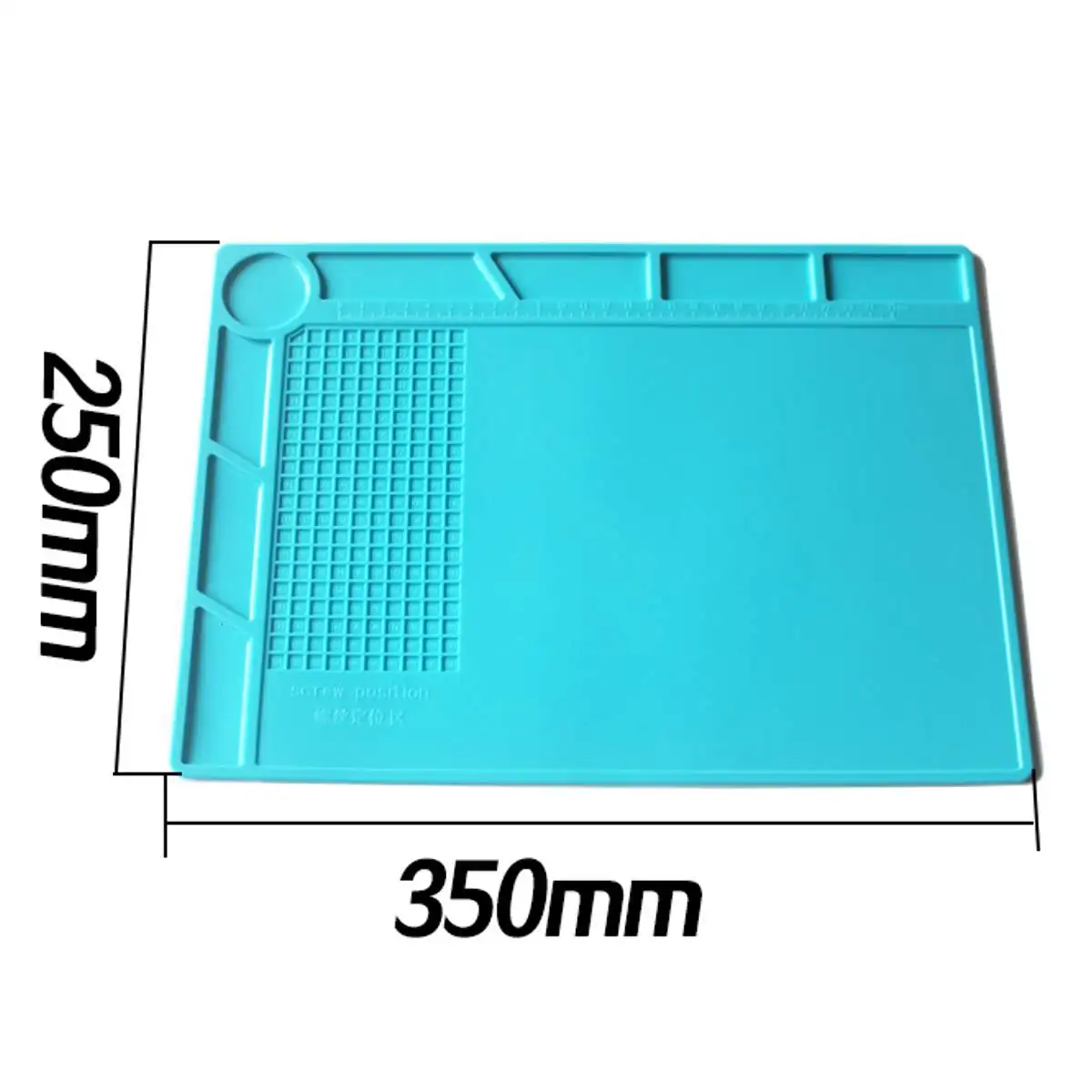 

13.7x9.8" ESD Heat Insulation Working Mat BLK Soldering Station Silicon Soldering Mat Work Repair Pad Maintenance Platform