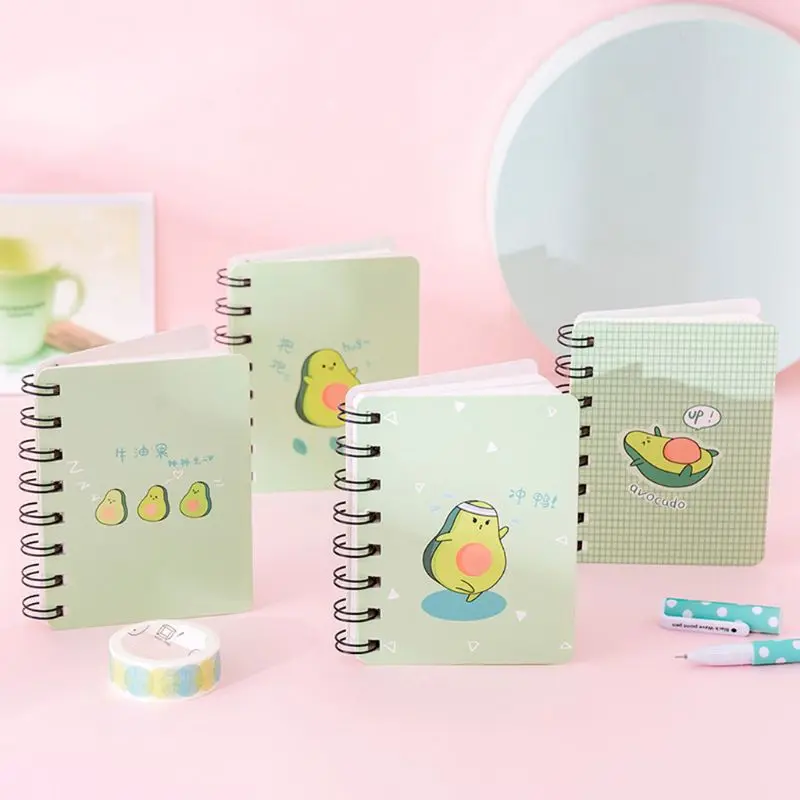 

4pcs Avocado Spiral Coil Notebook Blank Paper Journal Diary Planner Notepad Gift
