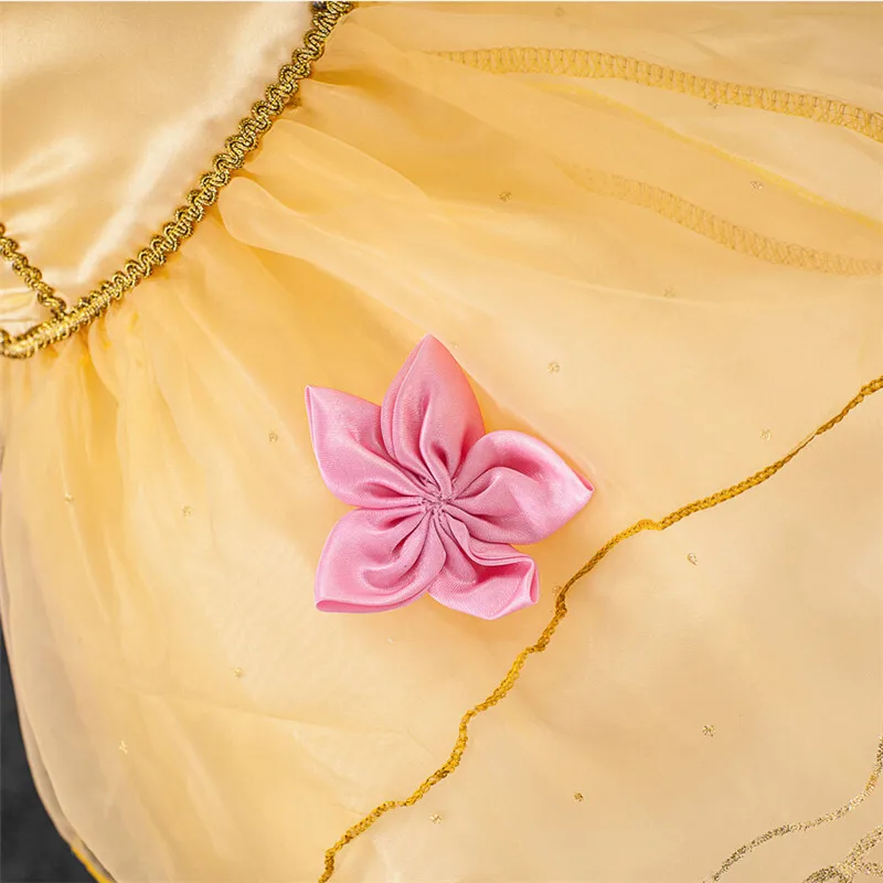 

3-8 years old girl clothes dress baby birthday party Halloween Christmas princess dresses Rose applique children quality costume