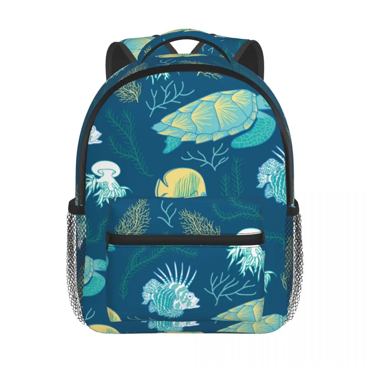Ocean Animals Fire Fish Turtle Jellyfish Corals Kids Backpack Toddler School Bag Kindergarten Mochila for Boys Girls 2-5 Years