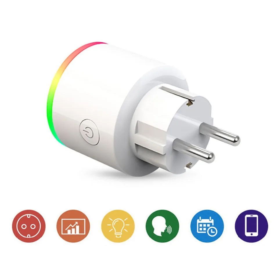 AVATTO 16A ЕС RGB wifi умная вилка с монитором питания, wifi Беспроводная умная розетка с Google Home Alexa Голосовое управление