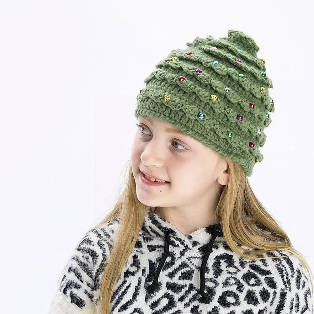 

2021 New Woolen Hat Winter Holiday Christmas Tree Star Caps Fashion Crochet And Women Adult Hat Woolen Hat Children Men H7f2
