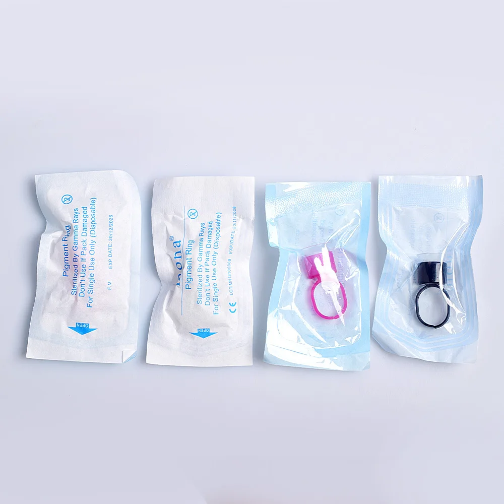 100 шт. чернил для татуажа кольцевые чашки клей Кепки с губкой мануального бровей