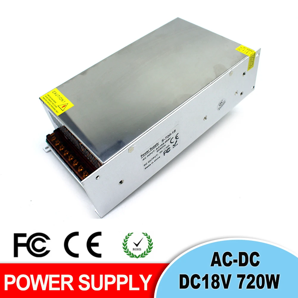 Импульсный источник питания DC 18V 40A 720W одиночный выход светодиодный