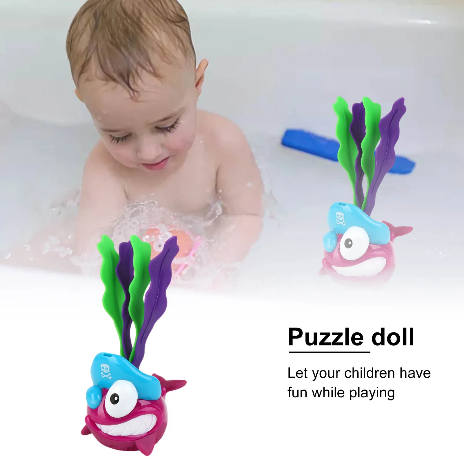 

Kids Bath Toys LED Lighting Up Floating Seaweed Turtle Shark Children's Swimming Toy Diving Ring Seaweed Diving Floating Toy