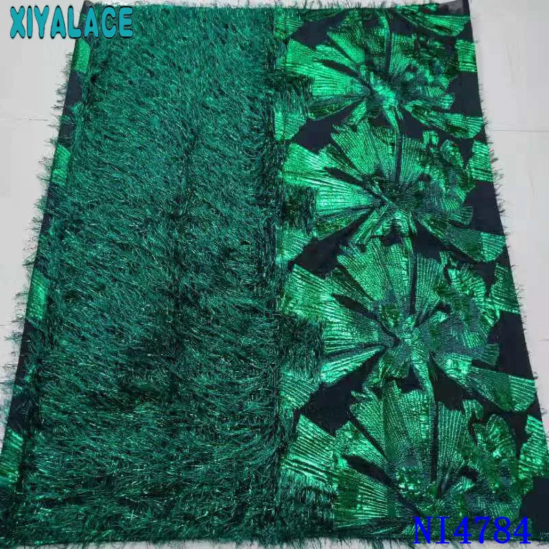 

2021 Latest Design Brocade Jacquard Lace Fabric French Lace Fabric High Quality African Nigeria Lace Fabric For Dress KSNI4784