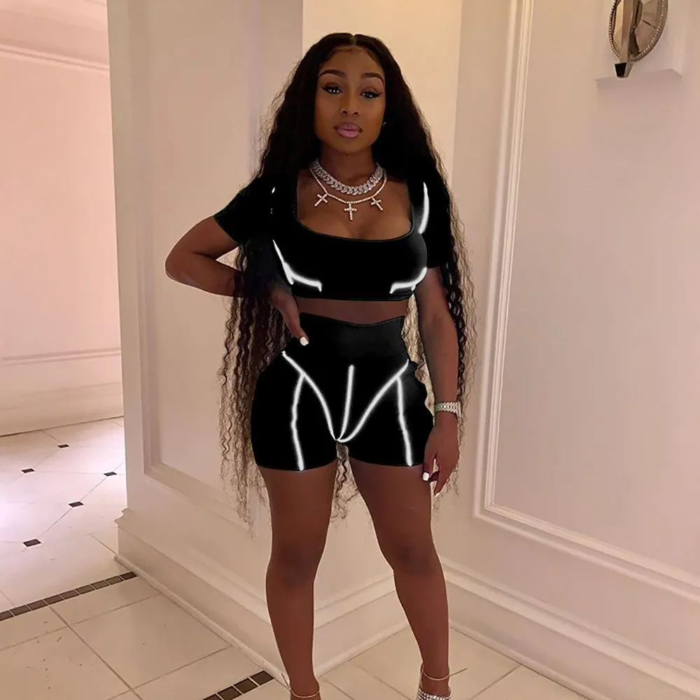 Спортивный неоновый комплект из двух предметов женский спортивный костюм