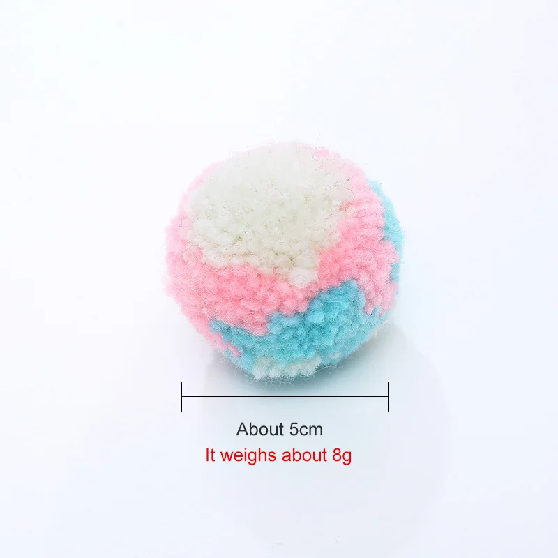 Cute Wool Ball Fluffy Soft Plush Poms Ball Colored Wool Musement Cat Toy Pet Cats Throwing Cat Chew Toy For Cats Accessories images - 6