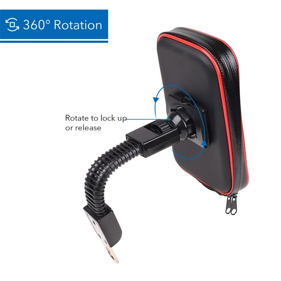 motorcycle mobile phone holder rearview mirror motorcycle waterproof bag holder 5 5 6 3 inches free global shipping