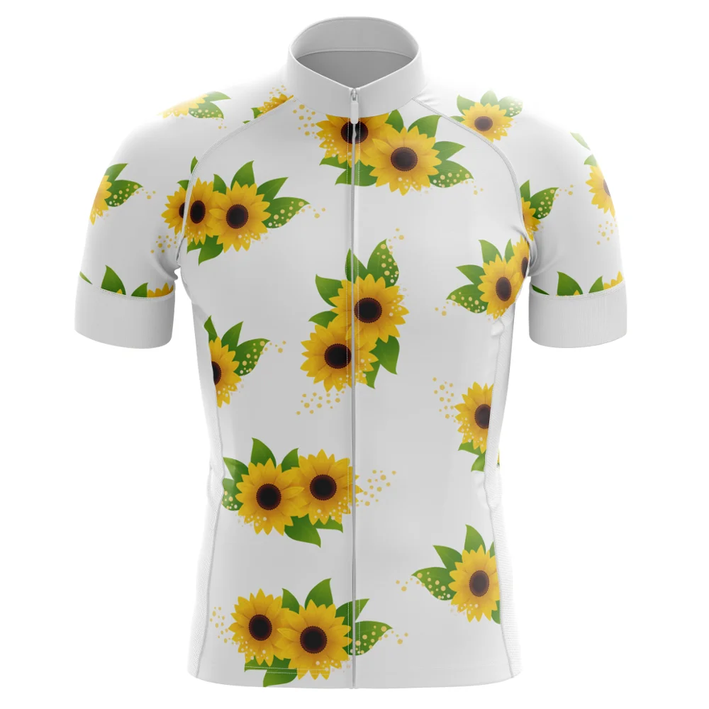 

HIRBGOD 2020 New Summer Cycling Shirt Sunflower Short Sleeve Bike Jersey White Breathable Outdoor Sport Riding Top,TYZ392-01