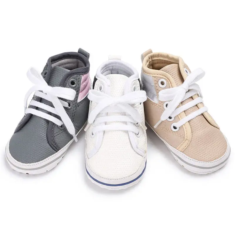 Кроссовки детские из искусственной кожи на шнуровке хлопковые |