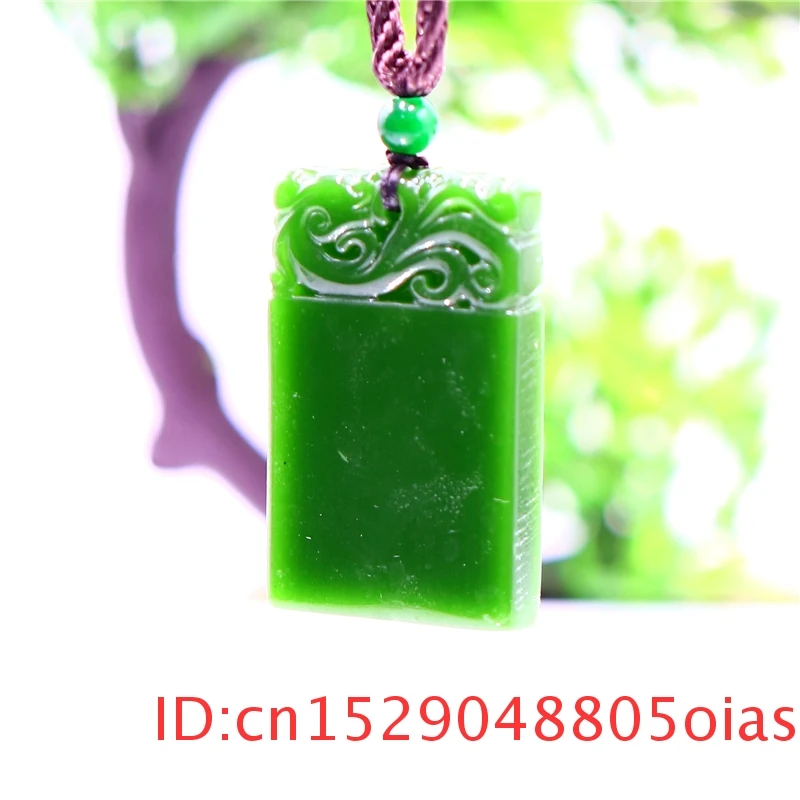 Подвеска с зеленым нефритовым драконом Женское Ожерелье натуральный резной