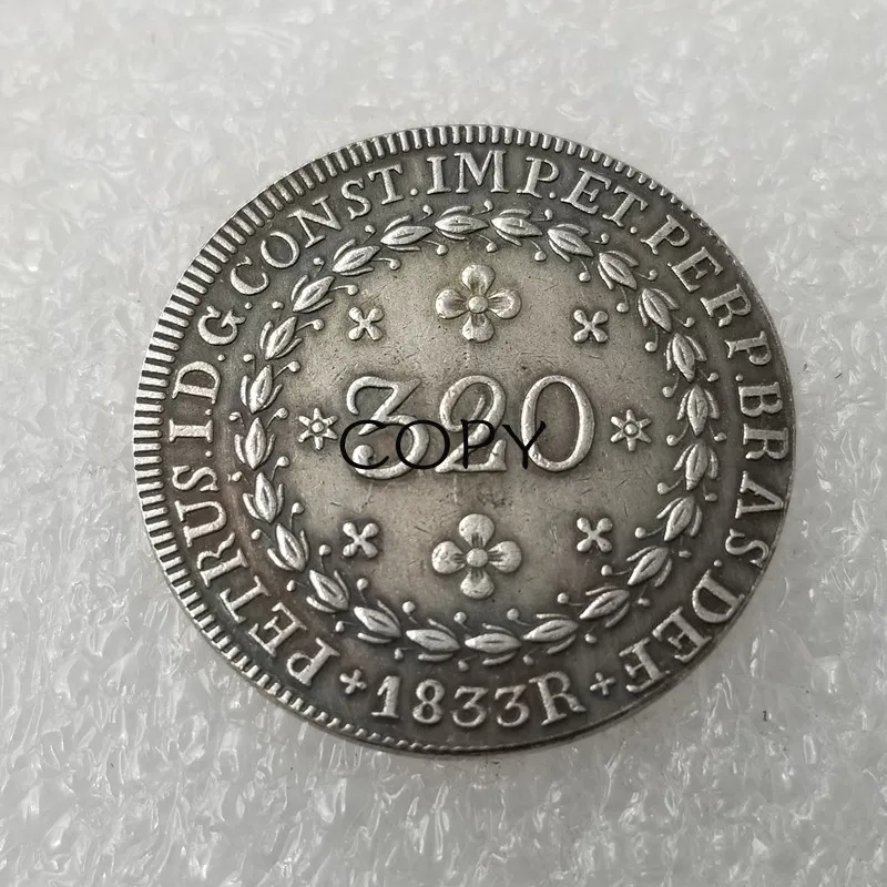 

Commemorative Coins Collectible Coins Gifts Crafts 1833 Brazil 320 Silver-plated Brass Coins