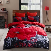 romantic red rose floral duvet cover set quilt covers bedclothes bedspread twin queen king size bedding set bed linens polyester